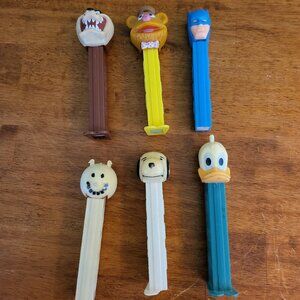 Vintage Pez Dispenser Lot Of 6 Snoopy Batman Muppets Donald Duck Taz 70s 80s T3